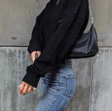 aclent 와플 포인트 반팔 긴팔 티셔츠 블랙