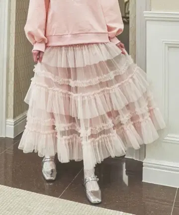 Lovilyn 티어드 샤샤 스커트 PINK