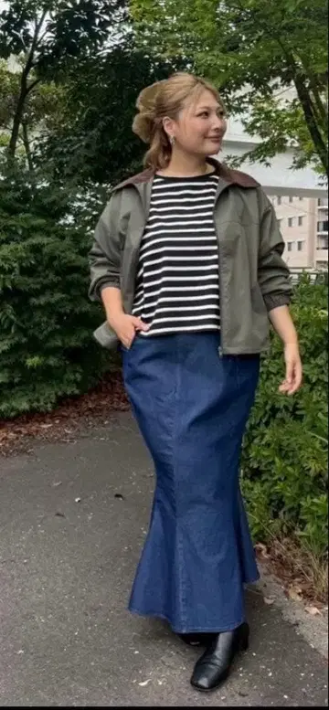 엔두 콜라보 SUREVE 머메이드 데님 스커트 미사용품