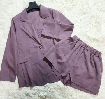 그레일 셋업 M 사이즈 룸웨어 퍼플 숏팬츠