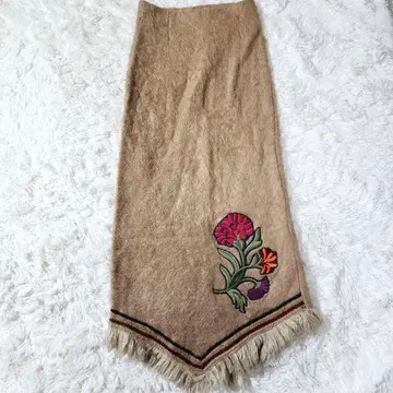 TAILLE1 롱 스커트 카멜 모헤어 혼방