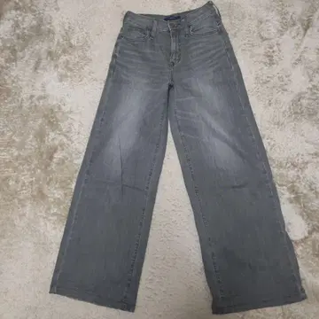 SOMETHING 그레이 와이드 팬츠 데님