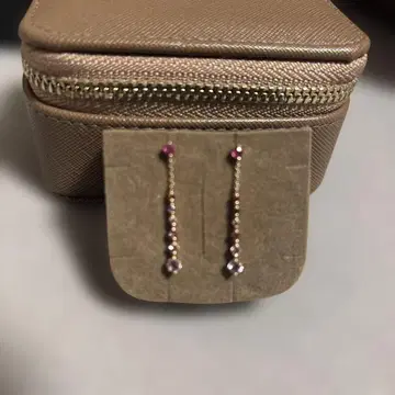 스타 주얼리 핑크와 퍼플의 롱 귀걸이