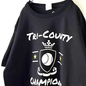 헤인즈 TRI-COUNTY 챔피온 T셔츠 구제 의류 블랙