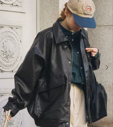 모노마트 비익 디자인 빈티지 라이크 오버 사이즈 블루종 블랙