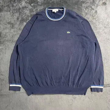 LACOSTE 라코스테 코튼 니트 스웨터 얇은 소재 자수 로고