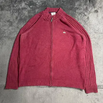 LACOSTE 라코스테 풀 집업 드라이버 니트 스웨터 자수 로고 악어