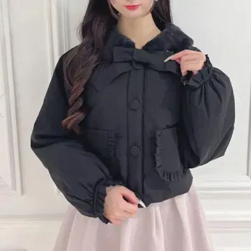 Honey Cinnamon 프릴 포켓 패딩 자켓