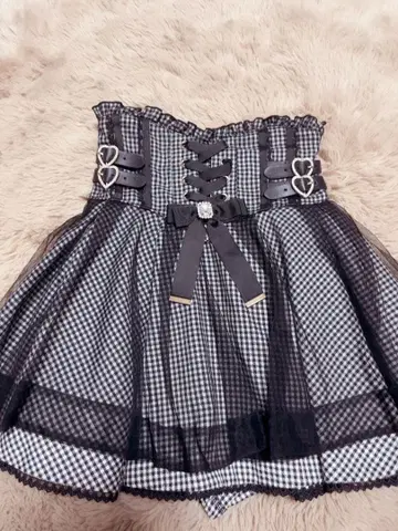 LIZLISA 레이스업 코르셋 라이크 치마바지 그레이