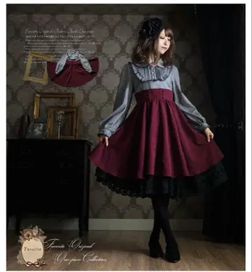 Favorite 원피스 체크 미디엄 기장 긴팔 루비 원피스