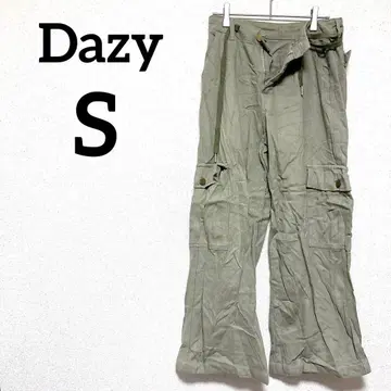 Dazy [ S ] 카고 팬츠 올리브 그린 워크 팬츠 포켓 부착
