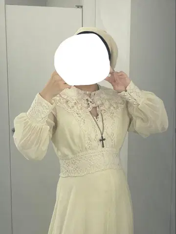 빈티지 드레스 화이트 웨딩 (카라 부착)