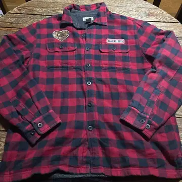 LL BEAN 엘엘빈 체크 플리스 보아 커버올 자켓 L 사이즈