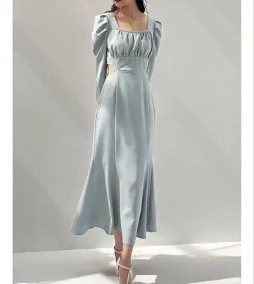 RESEXXY 컷 아웃 머메이드 원피스 블루