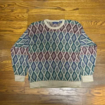 northern isles 90s 다이아몬드 패턴 니트 L 사이즈