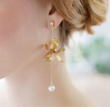 annan wedding 골드 플라워 귀찌