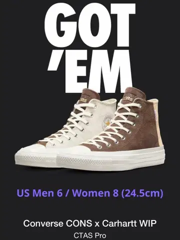 [ 일본 미발매 ] CONVERSE x CARHARTT 24.5cm
