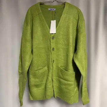 PUNYUS 라임 그린 가디건 L