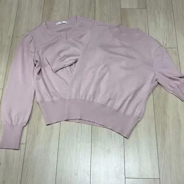 르네 앙상블 가디건 반팔 니트 펄 버튼 세트 최근