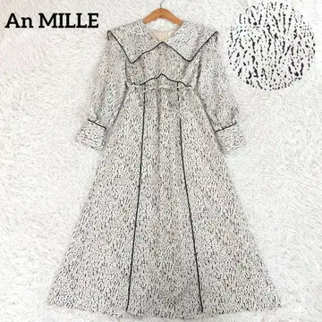 안미르 퓨리탄 칼라 파이핑 원피스 A라인 올 패턴 세일러