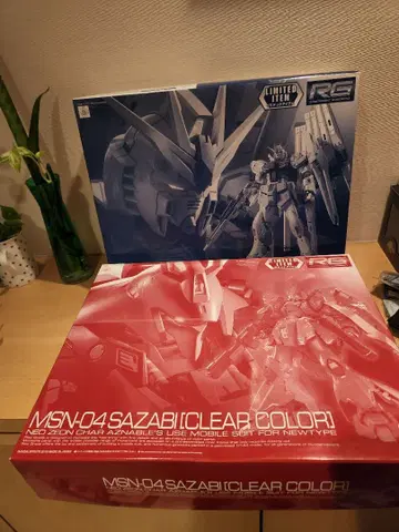 RG RX-93 v 건담 & MSN-04 사자비 (Clear Color)