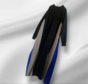 빅 사이즈! 백화점 구매 트리플 카라 니트 원피스/롱 워셔블