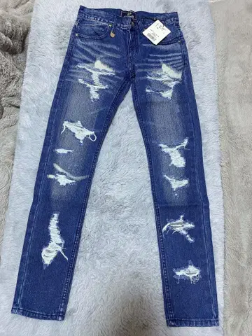 데미지 데님 청바지 스키니 크러쉬