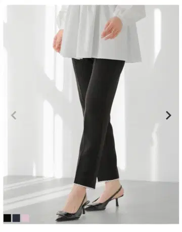 fitmore 레이스 트리밍 테이퍼드 팬츠 블랙 PS