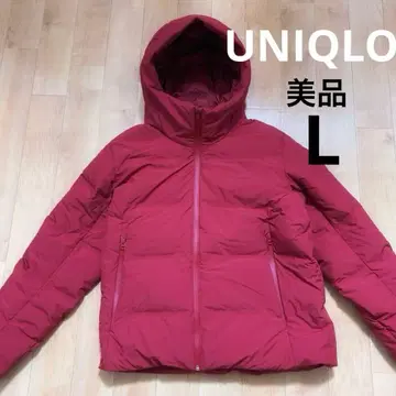 새상품급 UNIQLO 유니클로 심리스 다운 후드티/3D 컷 L 레드