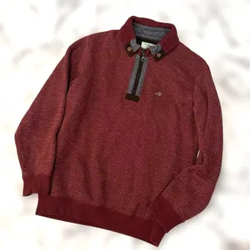 새상품급 크로커다일 골프 니트 하프 지퍼 스웨터 속기모 방한