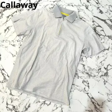 새상품급 캘러웨이 골프 셔츠 하프 지퍼 피케 셔츠 그레이 M 사이즈