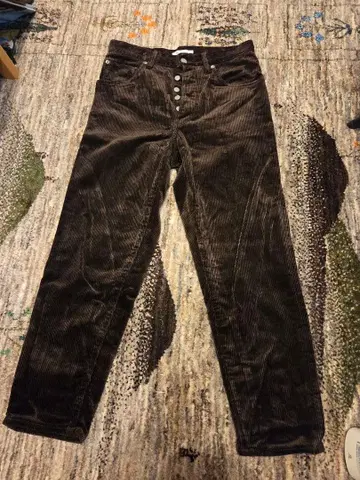 HATSKI HTK-22001-C 다크 브라운 스트레이트 팬츠 사이즈 0