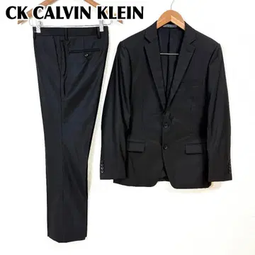 [ 새상품급 ] 캘빈클라인 광택 블랙 수트 셋업 상의 36 하의 30