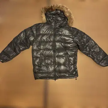 X-united 후드 부착 다운 자켓 블랙