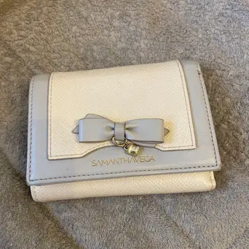 SAMANTHAVEGA 리본 포함 3단 폴더형 지갑