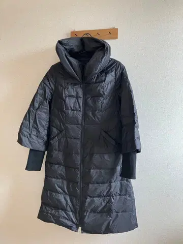 블랙 롱 다운 자켓 9호 슬림