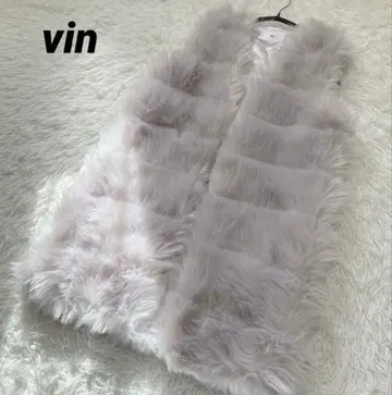 새상품급 vin 9호 M 인조 모피 베스트