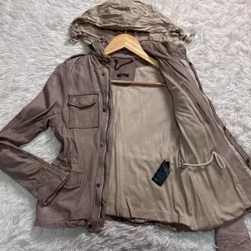 시시 브라운 후드 부착 밀리터리 자켓 M-65 XS 상당