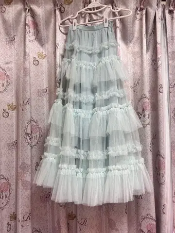 lovilyn 민트 그린 플레어 스커트