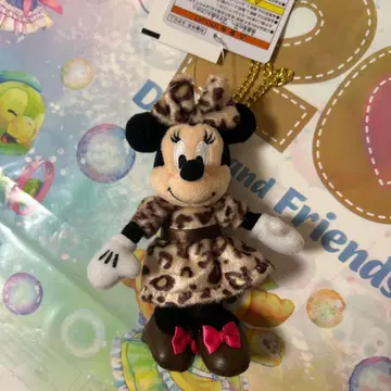디즈니 미니 봉제 인형 참 레오파드 무늬 브라운