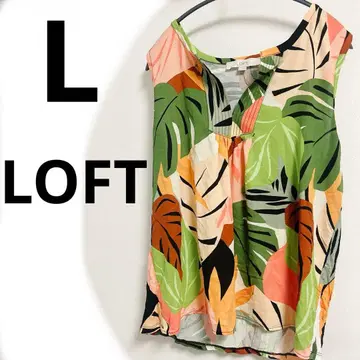 LOFT 슬리브리스 잎사귀 패턴 셔츠 L 사이즈 여성용