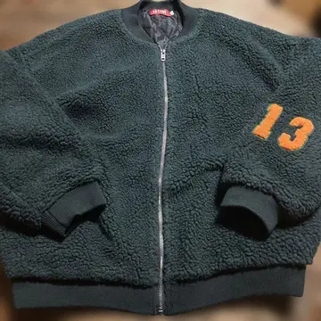 AH CHOO 플리스 보아 자켓 OVER 13 다크 그린 L 사이즈