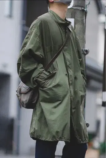 아메리칸 레트로 M65 트렌치 후드티 [ 피쉬테일 롱 코트 가을용 ]