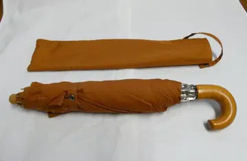 남성용 나무 손잡이 접이식 우산 브라운 직경 100cm