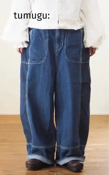 tumugu: 츠무구 아이보리 해린본 옥스 10oz 데님 팬츠