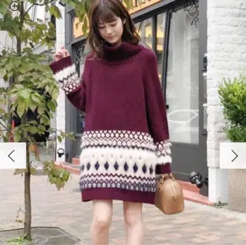 MERCURY DUO 노르딕 오프숄더 니트 원피스 2way