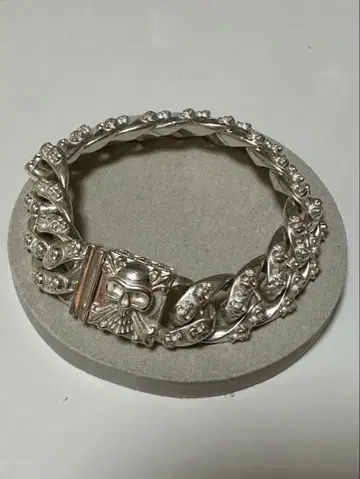 실버 초와이드 팔찌