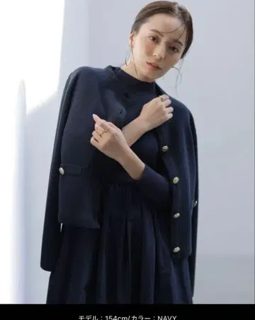 [ 시착만 한 상품 새상품급 ] anuans 노카라 니트 자켓 네이비