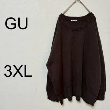 지유 GU 스웨터 트레이닝복 [ 3XL ] 빅 사이즈 루즈핏 아크릴