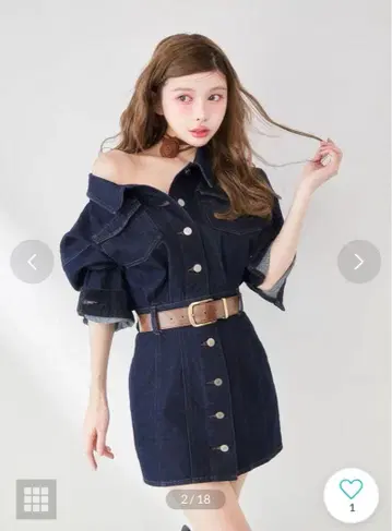 Darich 볼륨 데님 미니 원피스 FL IND